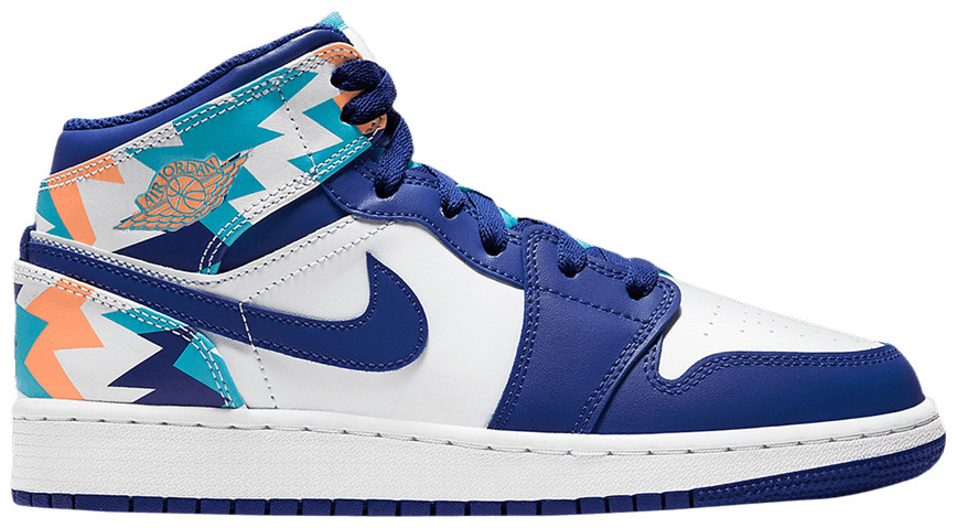 Air Jordan 1 Mid GS Geometric Pint 555112-105